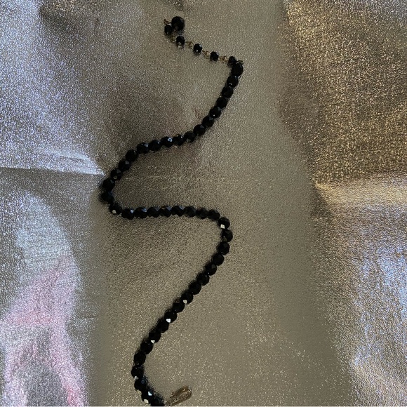 Vintage Black Faceted Glass Necklace❣️ - Picture 5 of 8